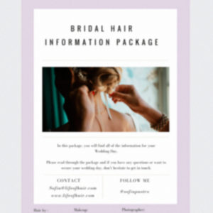 Bridal hair package template